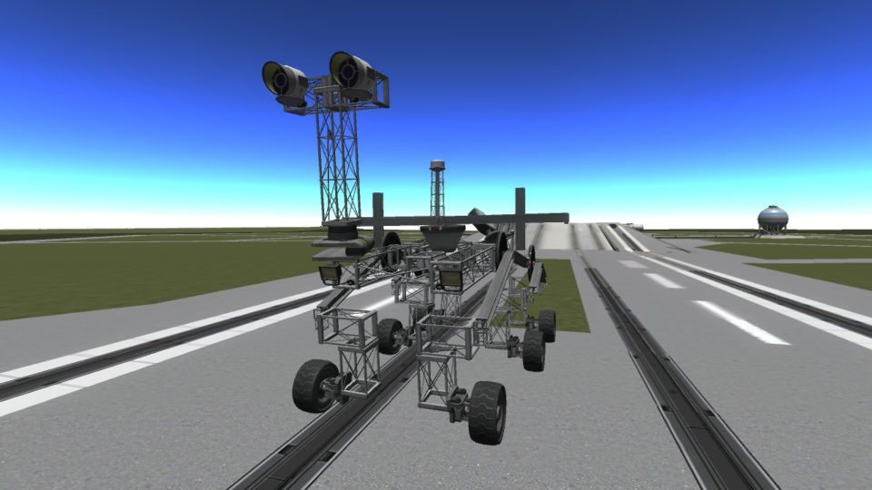 Curiosity rover in Kerbal Space Program with working rocker-bogie suspension and differential